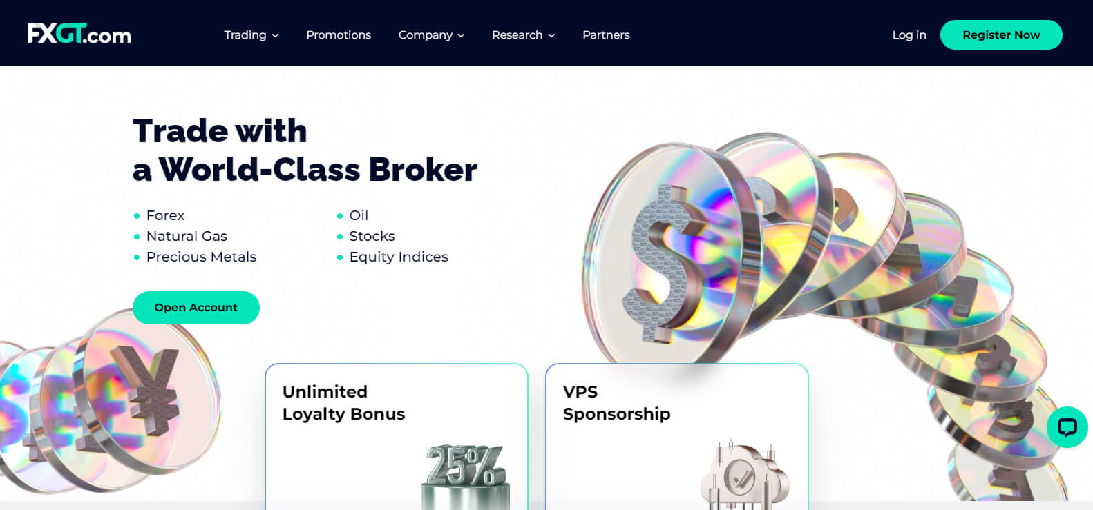 FXGT website screenshot