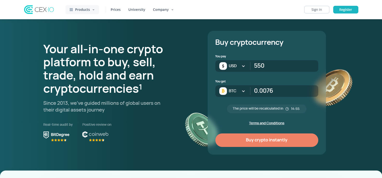 Cex.io website screenshot