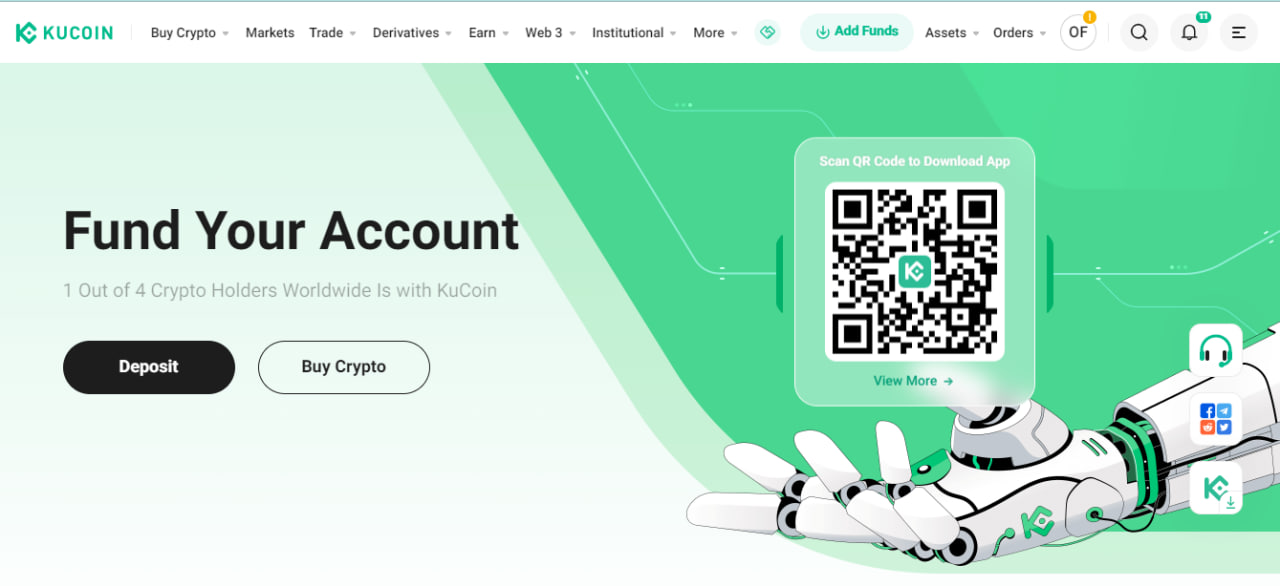 KuCoin website screenshot